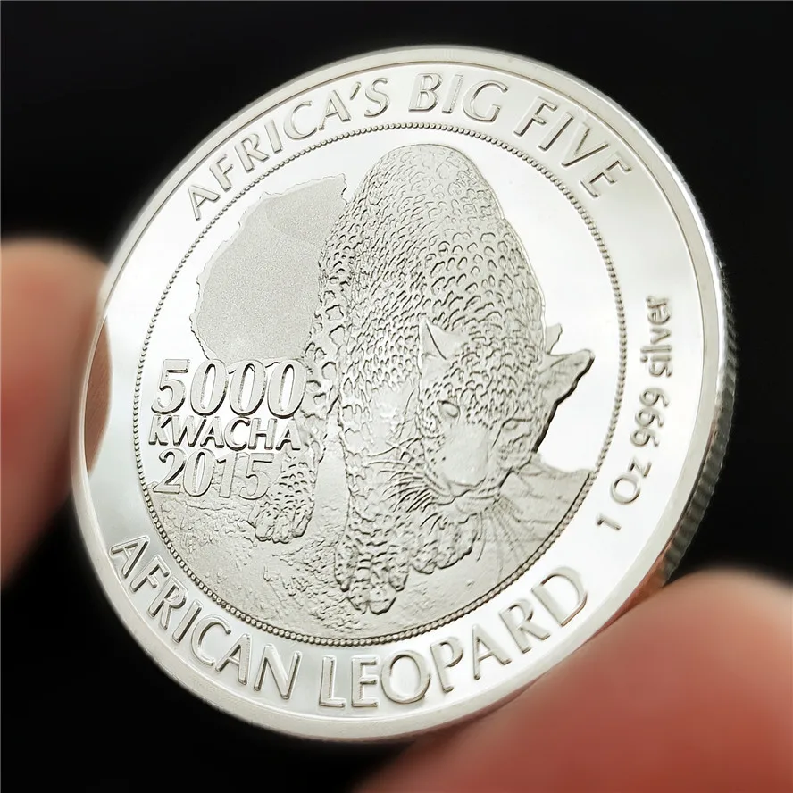 Afrikos gyvūnų leopard Progines monetas, Ženklelis Reljefinis sidabro glating Monetų Kolekcionieriams Meno Suvenyrų Draugams Dovanų