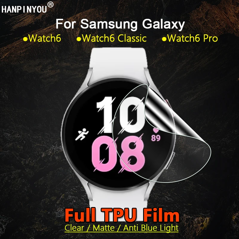 Samsung Galaxy Watch6 40mm 44mm 43mm 47mm HD Skaidrus / Matinis / Mėlyna Šviesa Minkštos TPU Hidrogelio Kino Screen Protector -Ne Stiklo