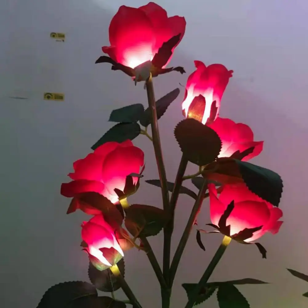 Realistiškas Ieškote 3 Spalvų Pagerinti Atmosferą LED Saulės Modeliavimas Rožių Gėlių Šviesos Dekoro LED Lempos, Buitinių