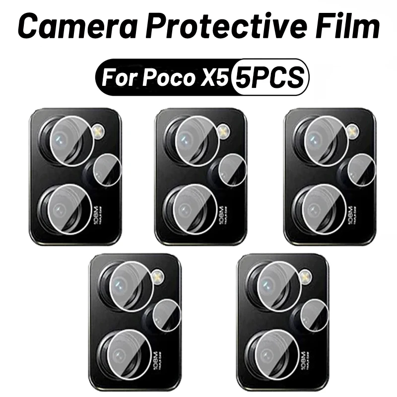 5vnt už Xiaomi Poco X5 Pro 5G vaizdo Kameros Objektyvo Apsaugos Kino Grūdintas Stiklas Kamera Raštas Padengti Poco F5 5G Stiklo Plėvelės