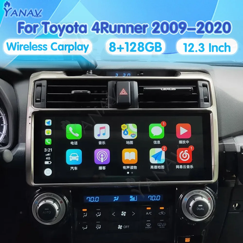 12.3 Colių Android Automobilio Radijo Toyota 4Runner 2009-2020 Multimedijos Grotuvas GPS Navigaciją 4G LTE Belaidžio Carplay Galvos Vienetas 2Din