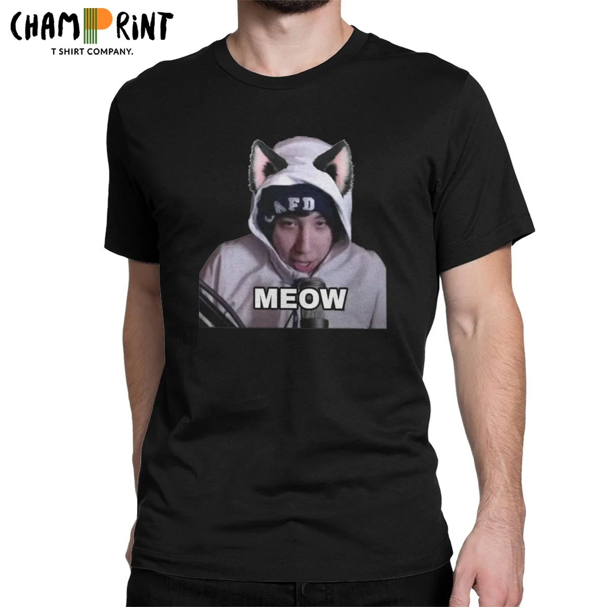 Vyrai T-Shirt Catboy Quackity Hipster Grynos Medvilnės Marškinėliai Trumpomis Rankovėmis Marškinėliai Apvalios Apykaklės Viršūnes Plius Dydis