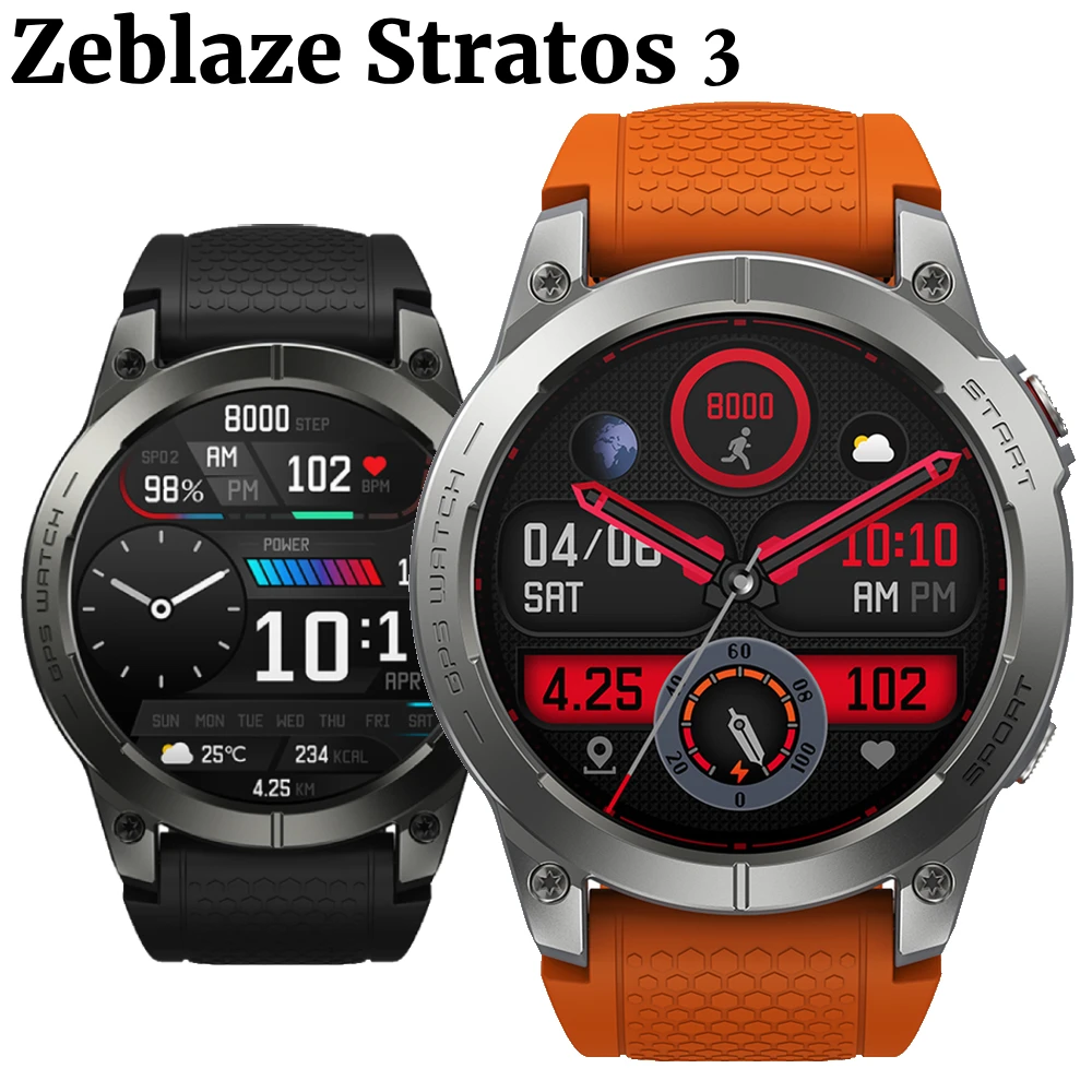 Zeblaze Stratos 3/pro Smartwatch AMOLED Ekranas Sportas Smartwatch Built-in GPS Bluetooth suderinamo Telefono Ryšio Širdies ritmo Monitorius