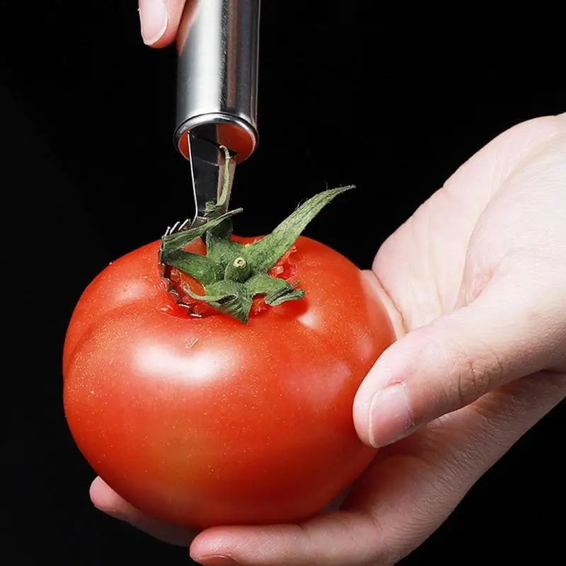 Braškių Huller Pomidorų Corer Valiklis Nerūdijančio Plieno Daržovių, Vaisių Kamieninių Pašalinti Mini Virtuvė Deseeder Įrankių Priedai