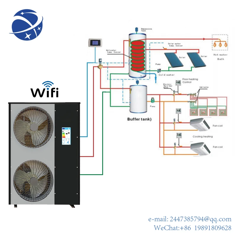 Yun YiNulite Energiebesparende Lucht-vandens Warmtepomp 20kw Voor Heatpump Verwarming Lt Koeling Zonnestelsel Wifi Heatpumps