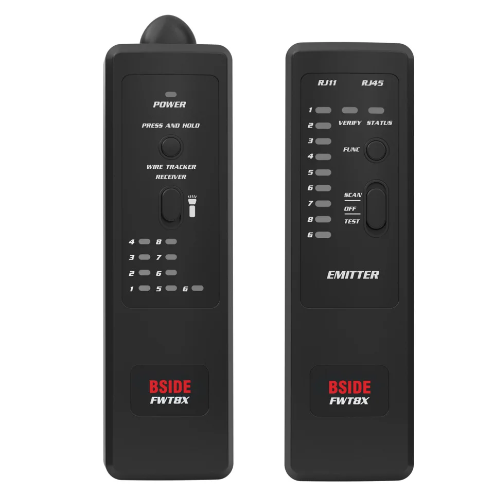 FWT8X BSIDE Tinklo Kabelis Tracker Detecteur RJ11/45 Lan Ethernet Telefono vielos testeris Finder Telekomunikacijų Priemone elektrifikuotas darbo 60V