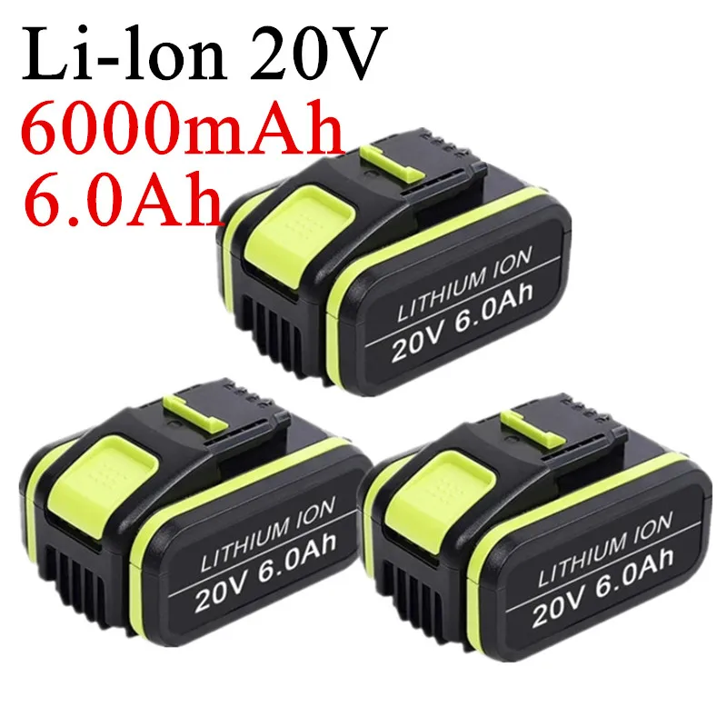 20V 6.0 Ah/6000mAh Ličio-jonų Baterijos Pakeitimo Worx WA3551 WA 3551.1 WA3553 WA 3553.2 WA3641 Baterija + Kroviklis