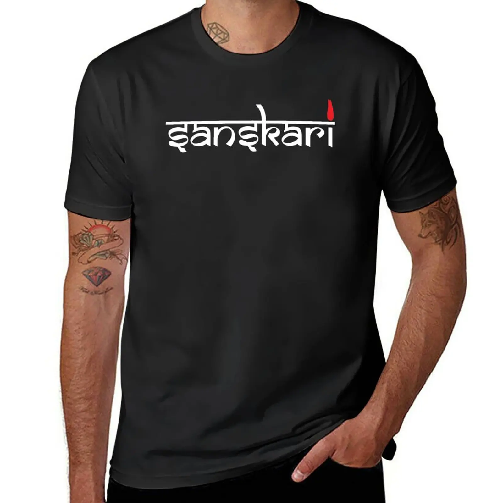 Naujas Sanskari Indijos Desi Mergaitė ar berniukas, Hindi Tekstas Marškinėliai T-shirt boy marškinėliai vyras marškinėliai vyras sunkiojo svorio t marškinėliai vyrams