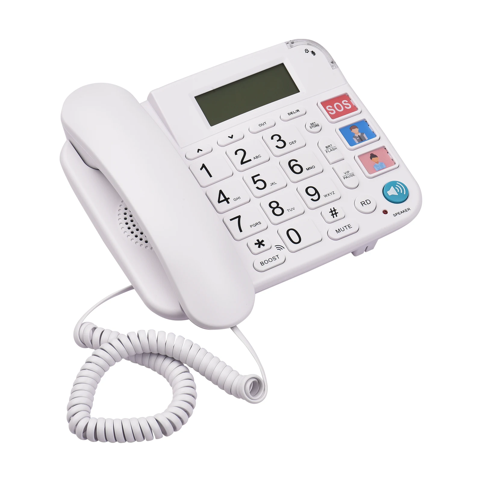 Corded Phone Didelis Mygtukas Stalas Fiksuotojo ryšio Telefono pagalba Telefonu Speed Dial/Ring Volume Control Vyresnio amžiaus Senjorai Home Office