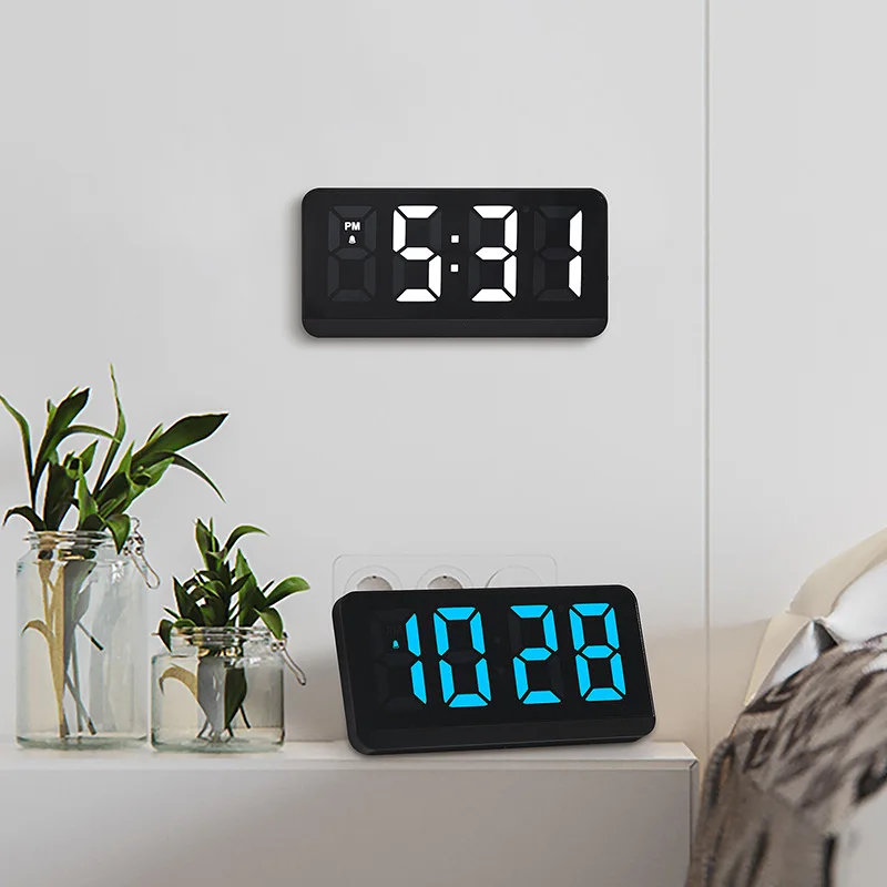Skaitmeninis Laikrodis-Žadintuvas RGB Spalvų Kaita, LED Sieniniai Laikrodžiai Sieniniai TemperatureTime Ekranas Lentelė Stalinis Laikrodis Lempa Namų Dekoro