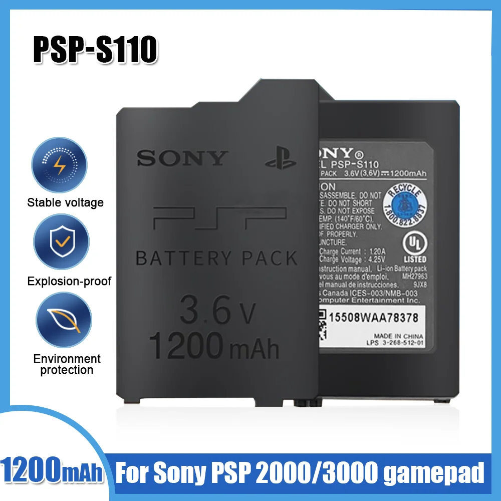 PSP-S110 3,6 V 1200mAh daugkartinio Įkrovimo Baterija Sony PSP2000 PSP3000 PSP 2000 3000 PlayStation, PlayStation žaidimų pulto Baterijos
