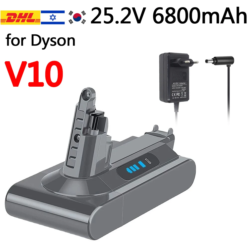 Naujas Dyson SV12 6800mAh 100Wh bateriją už Dyson V10 baterija V10 Absoliutus Purus ciklonas V10 Baterijos kroviklis