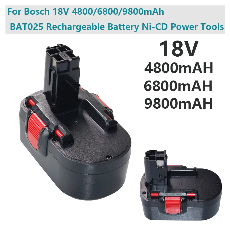 Už Bosch 18V 4800/6800/9800mAh BAT025 Įkraunamos Baterijos Ni-CD, elektriniai Įrankiai Bateria Už Gręžtuvas GSB 18 VE-2, PKR 18VE, BAT026
