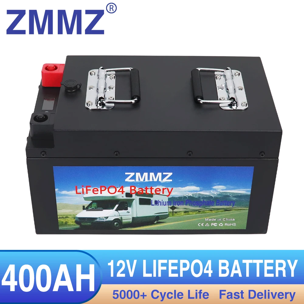 12V 400Ah LiFePO4 Baterija įmontuota BMS Ličio Geležies Fosfato Ląstelių 5000 Ciklų RV Stovyklautojai Golfo Krepšelį Saulės Saugojimo + Kroviklis