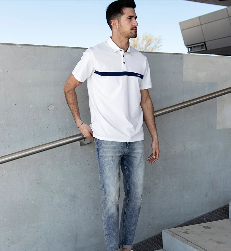 DZ3398 vasaros nauji vyriški Polo Marškinėliai vyriški trumpi rankovėmis Puošnios baltos medvilnės Atvartas T-shirt.