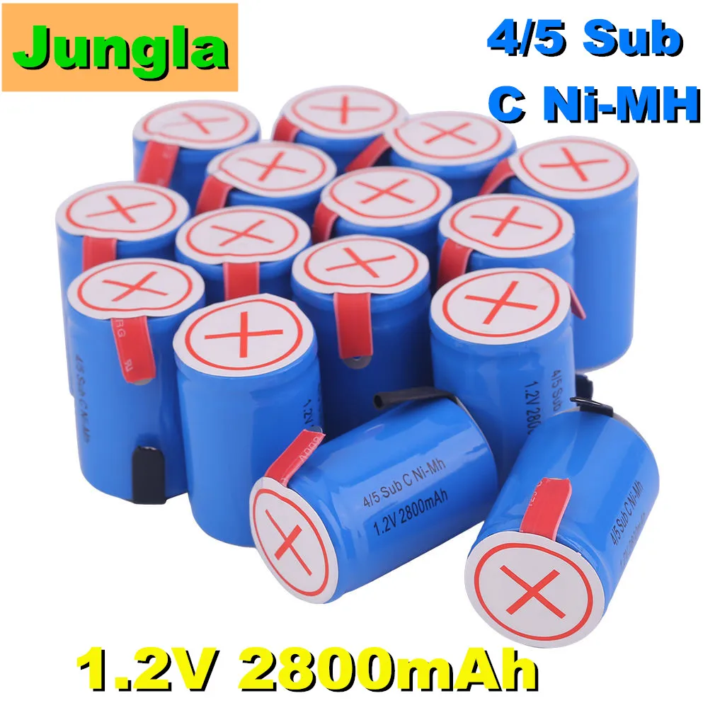 Kokybės 4/5SC SC Sub C Li-ion Li-Po Ličio Baterija Didelės iškrovos 1.2 V 2800mAh Įkraunamas Ni-MH Baterijas, Suvirinimo Skirtukai