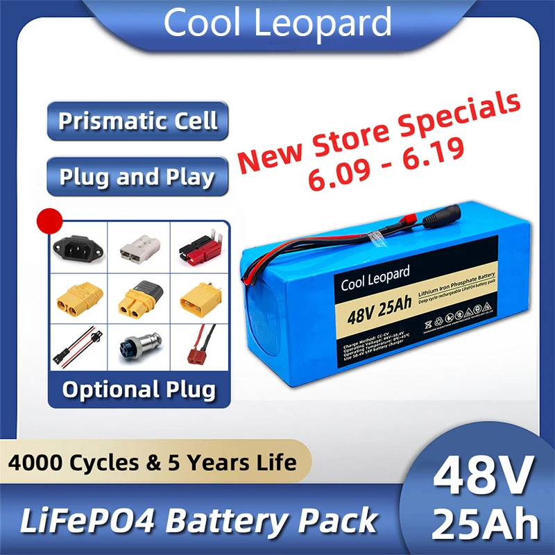 Naujas 48V 25Ah LiFePo4 Baterija,Ličio Geležies Fosfato Baterijos,Elektrinių Dviračių BBS02 BBS03 Bateriją