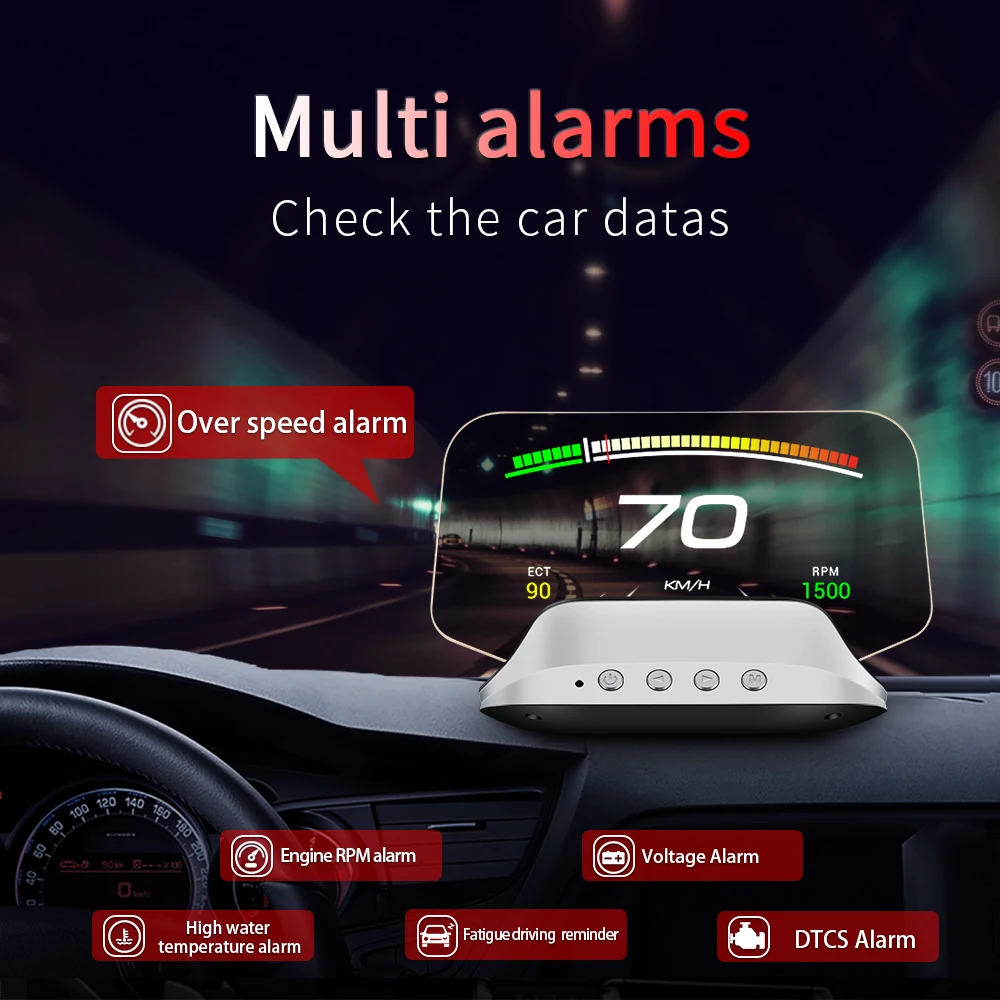 C1 C2 C3 Automobilių HUD OBD2 GPS Dual Sistemos, Automobilių Apsaugos Head Up Display Skaitmeninis Spidometras greičio viršijimo Įspėjimas, Auto Priedai
