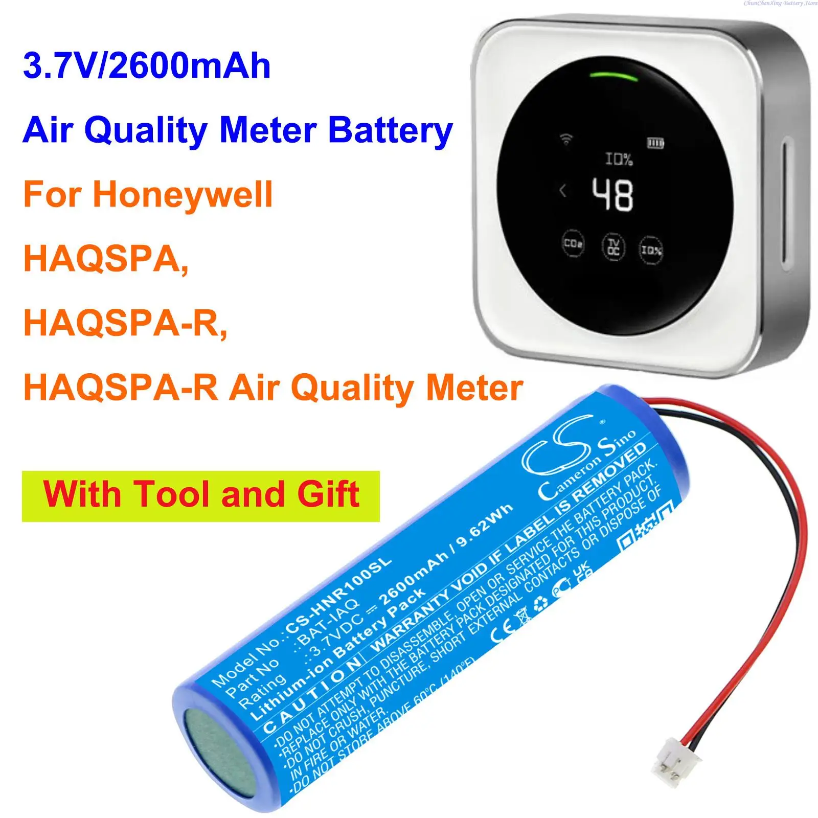 OrangeYu 2600mAh Oro Kokybės Matuoklis, Baterija GPGB-IAQ už Honeywell HAQSPA, HAQSPA-R