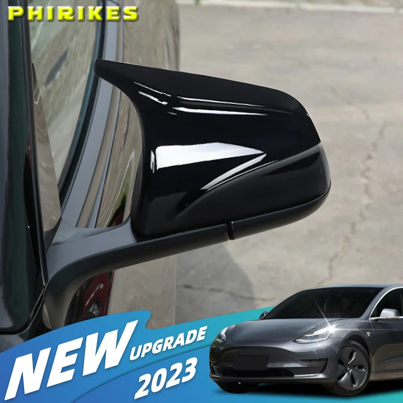 Galinio Veidrodėlio Dangtelis Tesla Model 3 galinio vaizdo Šoniniai Veidrodėliai Lipdukas Automobilių Puošimas Modifikacija, Anglies Pluošto ABS Model3 2017-2021