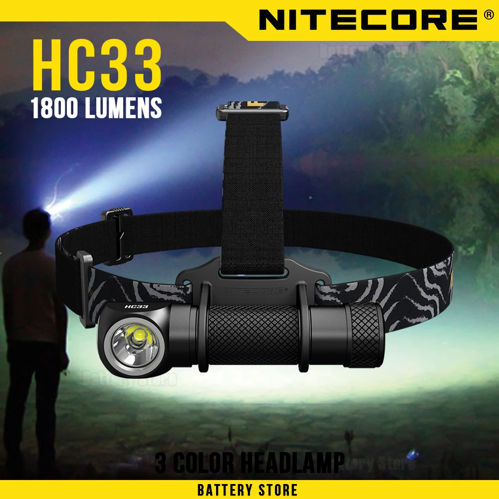 NITECORE HC33 Nešiojamų Žibintų XHP35 HD LED max 1800 liumenų šviesos mesti 187 metrų žibintų 8 darbo režimai lauko žibintas