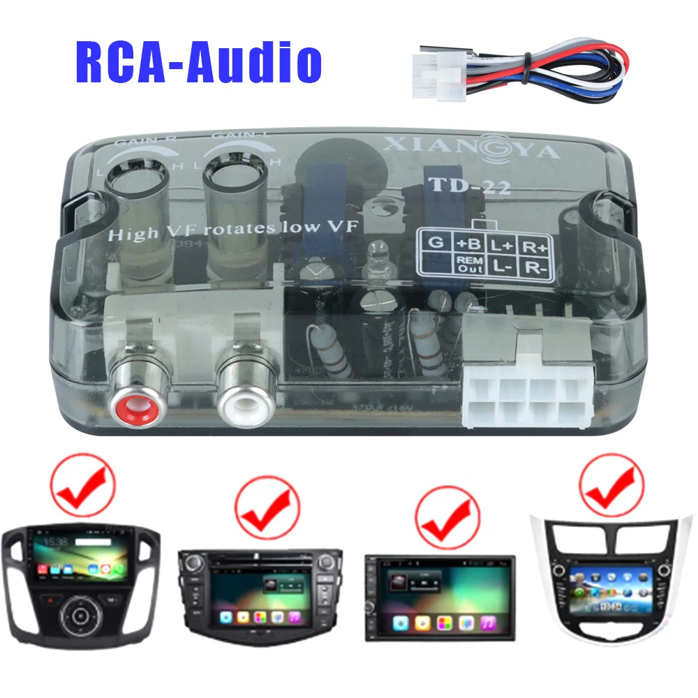 12V Car Stereo Garso Keitiklis Automatinis Garsiakalbio Lygio RCA Adapteris Didelio Iki Mažo VF Produkcija Automobilių Aksesuarai Cartronics Universalios