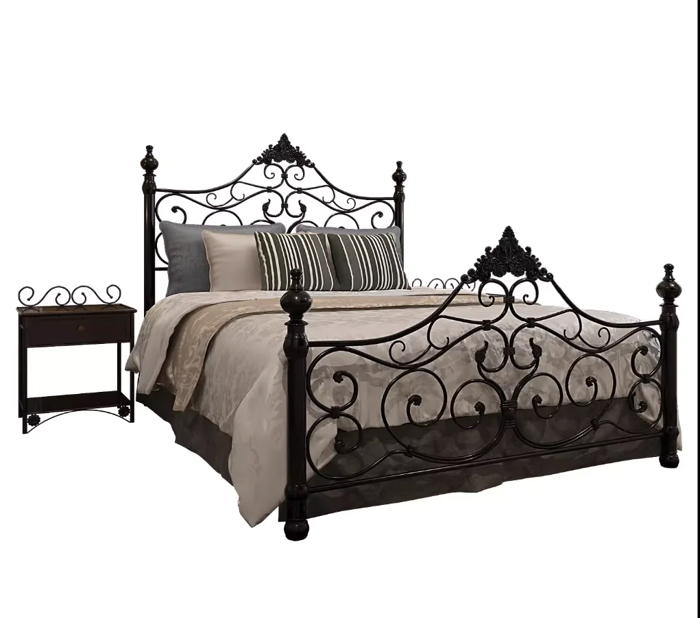 Kaustytomis geležies lova dvigulė lova Europos Derliaus Princesė Lova, viengulė Lova 1.8 m 1,5 m storio šviesos prabanga geležies lova