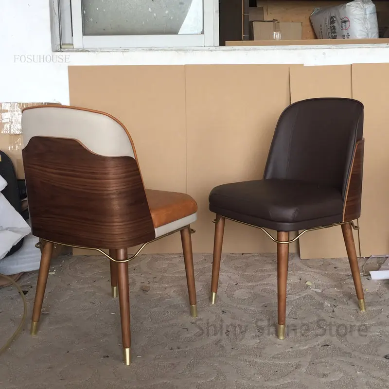 Šiaurės odos Valgomojo Kėdė Medžio masyvo Kėdės, Modernaus Paprasta Prabangus Valgomasis kambarys, Kėdės, Baldai Derybų Kėdė