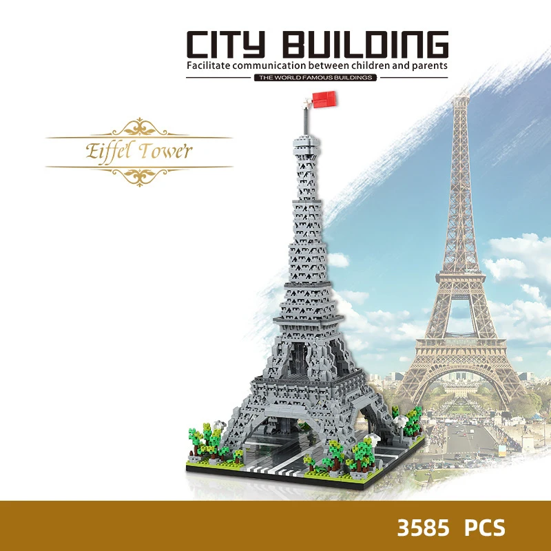 Pasaulyje Žymus Architektūros Micro Deimantų Kūrimo Bloką Rožinis Prancūzijoje, Paryžiaus Eifelio Bokštas Modelis Mini Plytų Žaislas Nanobrick