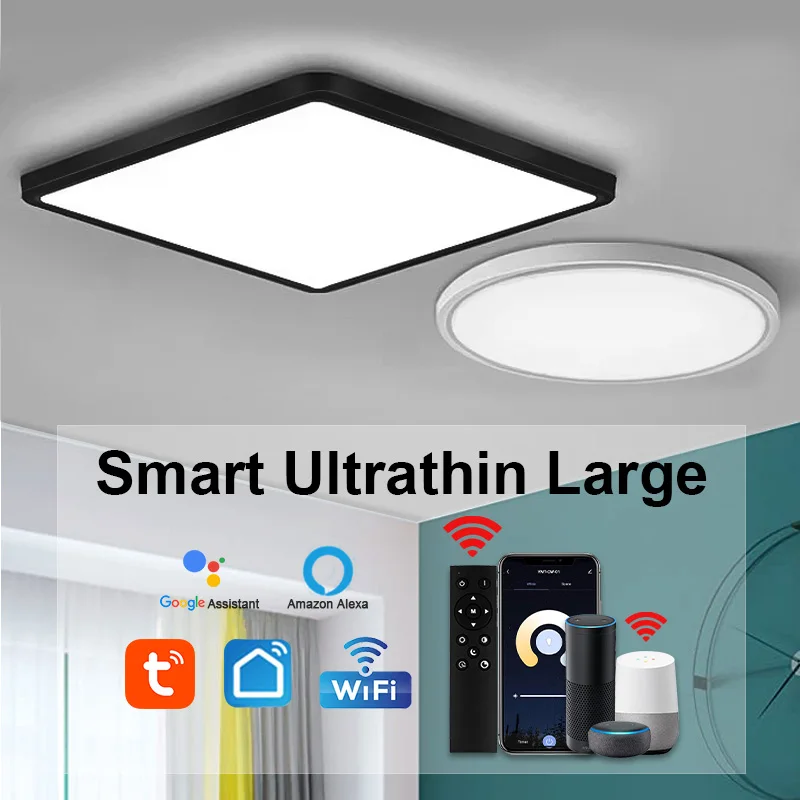 LED Lubų Šviesos Plono Smart Wifi Tuya Alexa App Nuotolinio Valdymo Balsu Patalpų Pritemdomi Lempa Miegamasis, Gyvenamasis Kambarys, Virtuvė,