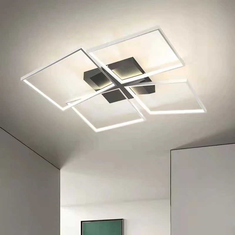 Modernus Minimalistinis Tuščiavidurių Metalo Juoda Balta Dažų Lubų šviestuvas LED šviesos srautą galima reguliuoti Apšvietimo Miegamojo Kambarį Geometrinių Dizaino Šviestuvas