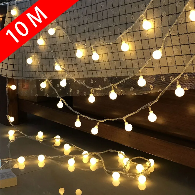 10M Kamuolys LED String Šviesos Lauko Kamuolys Grandinės Šviesos Girlianda Šviesos Lemputės Pasakų Žibintai Šalies Namų Vestuvių Sodas Kalėdų Dekoro