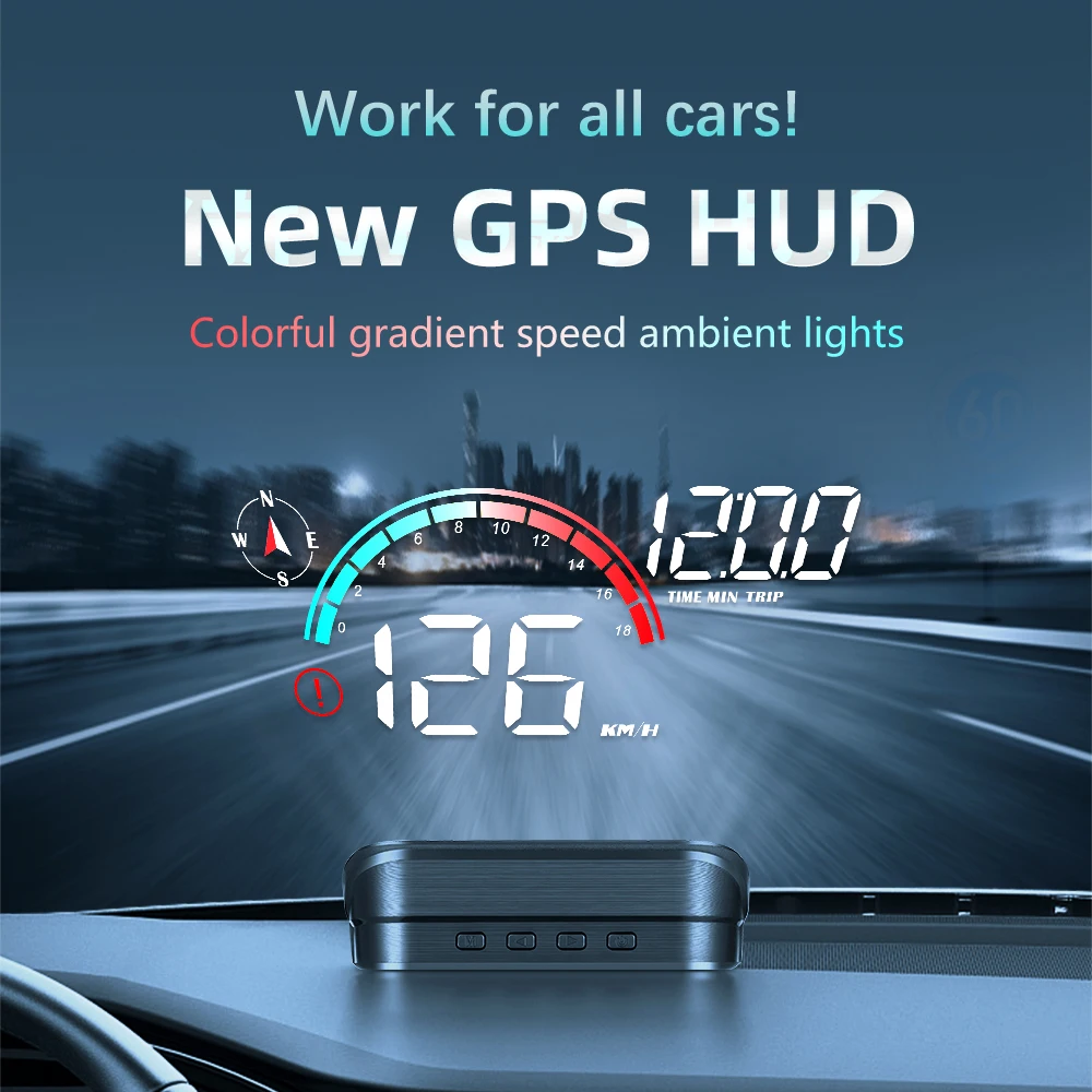 Naujas M22 Automobilių Head Up Display Greitis APS / min MPH HUD GPS Spidometras Projektoriaus Ekrano Skydelio Ridos greičio viršijimo Signalas