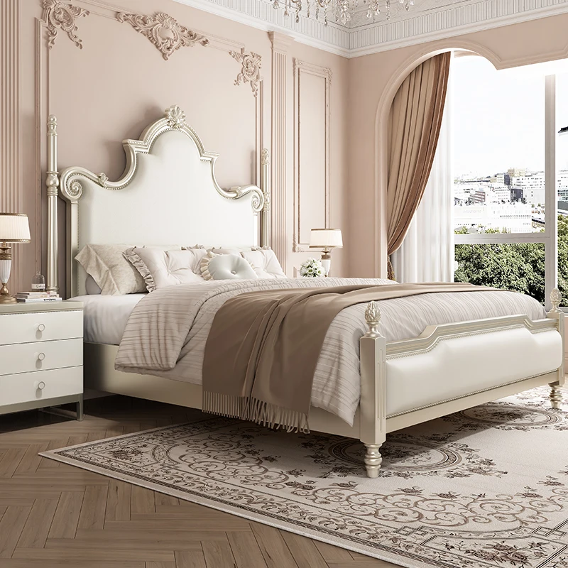 Kietos medienos prancūzijos 1,8 m miegamojo dvigulė lova, 1.5 m princesė lova, namų apyvokos oro slėgio laikymo aukšto langą lova