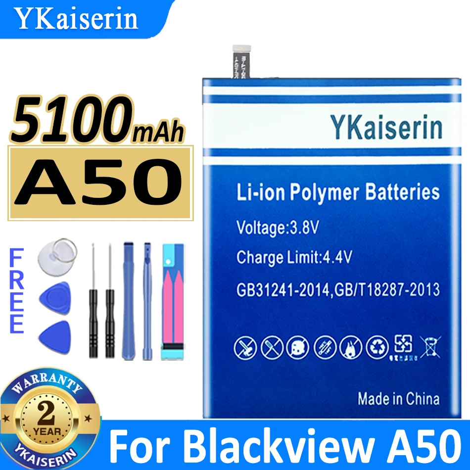 YKaiserin A50 (LI436382JLY) A55 (Li446586JLY) 5100mAh-5500mAh Baterija Blackview A50 A55 Didelės Talpos Baterija + Kelio NR.