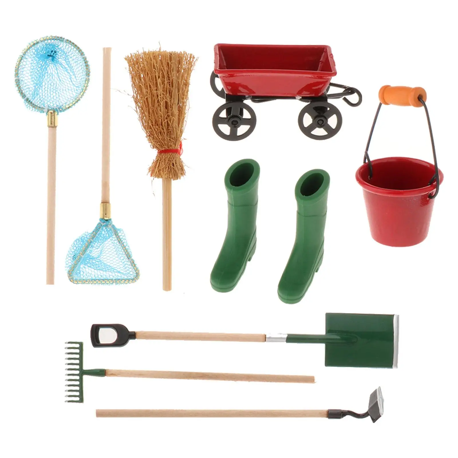 9Pcs Miniatiūriniai Pasakų Sodo žemės ūkio Įrankių, Mini Ornamentas, Sodo Baldai, Multi Įrankis 