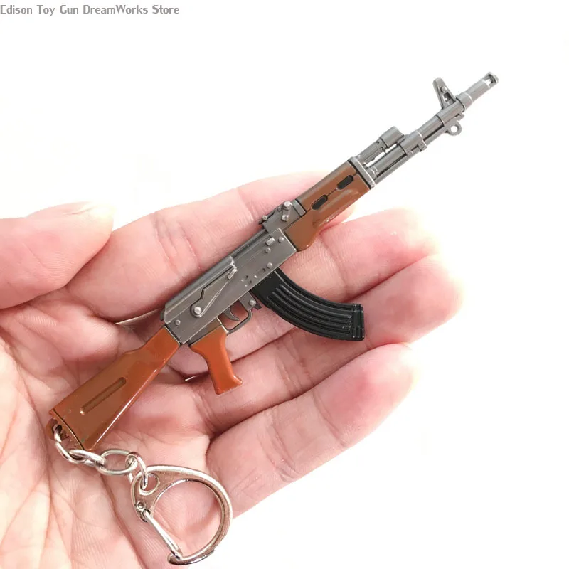 Vištienos Aplink AKM AK-47 Šautuvu Keychain Pakabukas Pakabukas Bicak Visi Metalo Medžiagos, Puošyba, M416