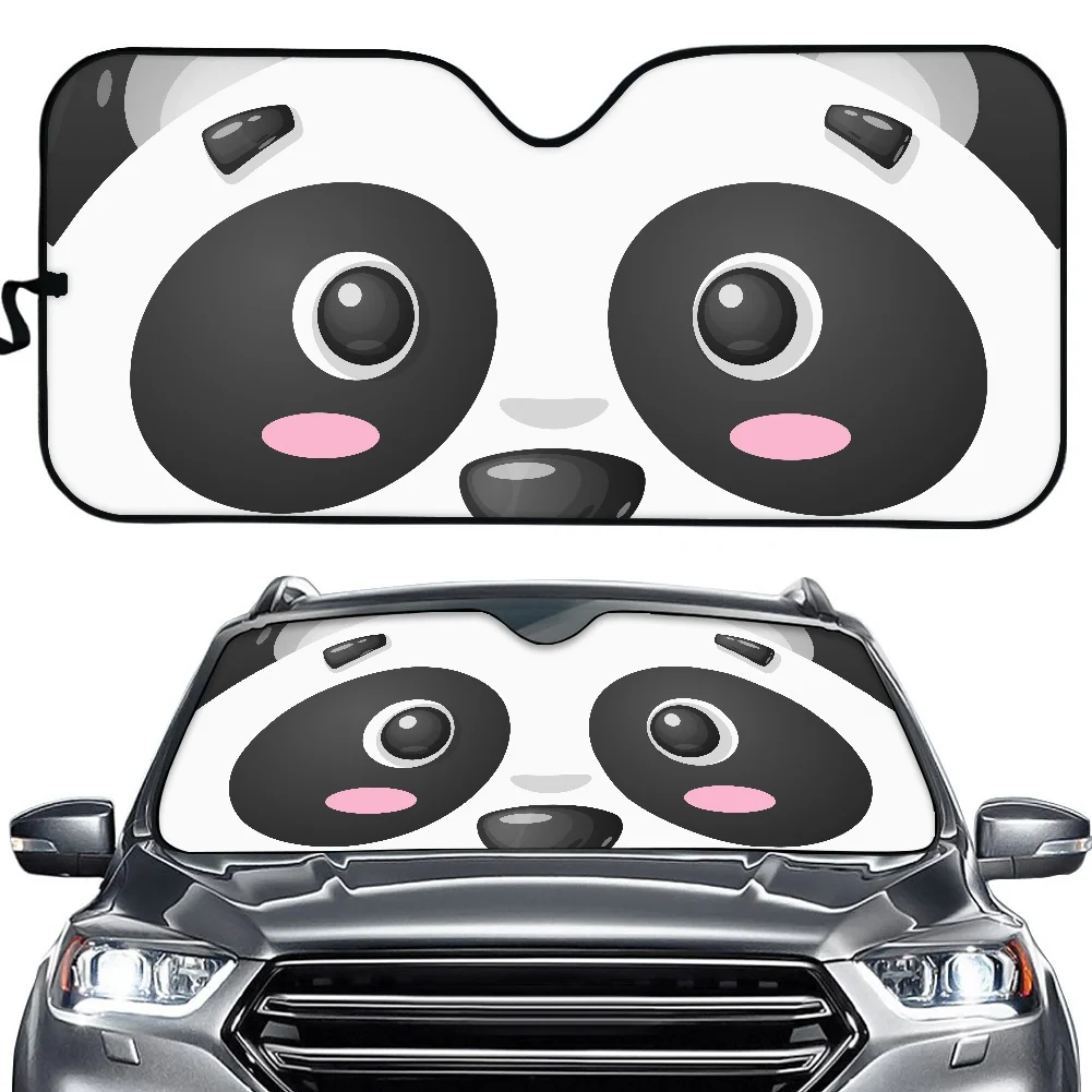 Mielas Panda į Akis Modelio Automobilio Salono Raštas Priekinis Stiklas skėtį nuo saulės Animacinių filmų Gyvūnų Patvarus Automobilis Saulės Šešėlis už Lango
