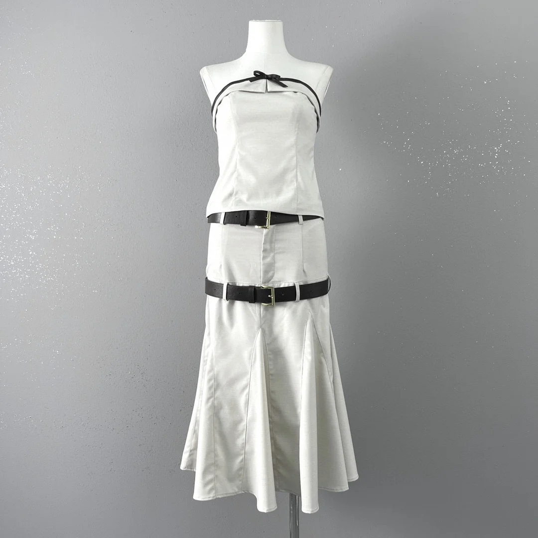 Viršutinis sijonas set top aliejus odos krūtinės, pusė sijonas su dvigubo diržo pagal versija
