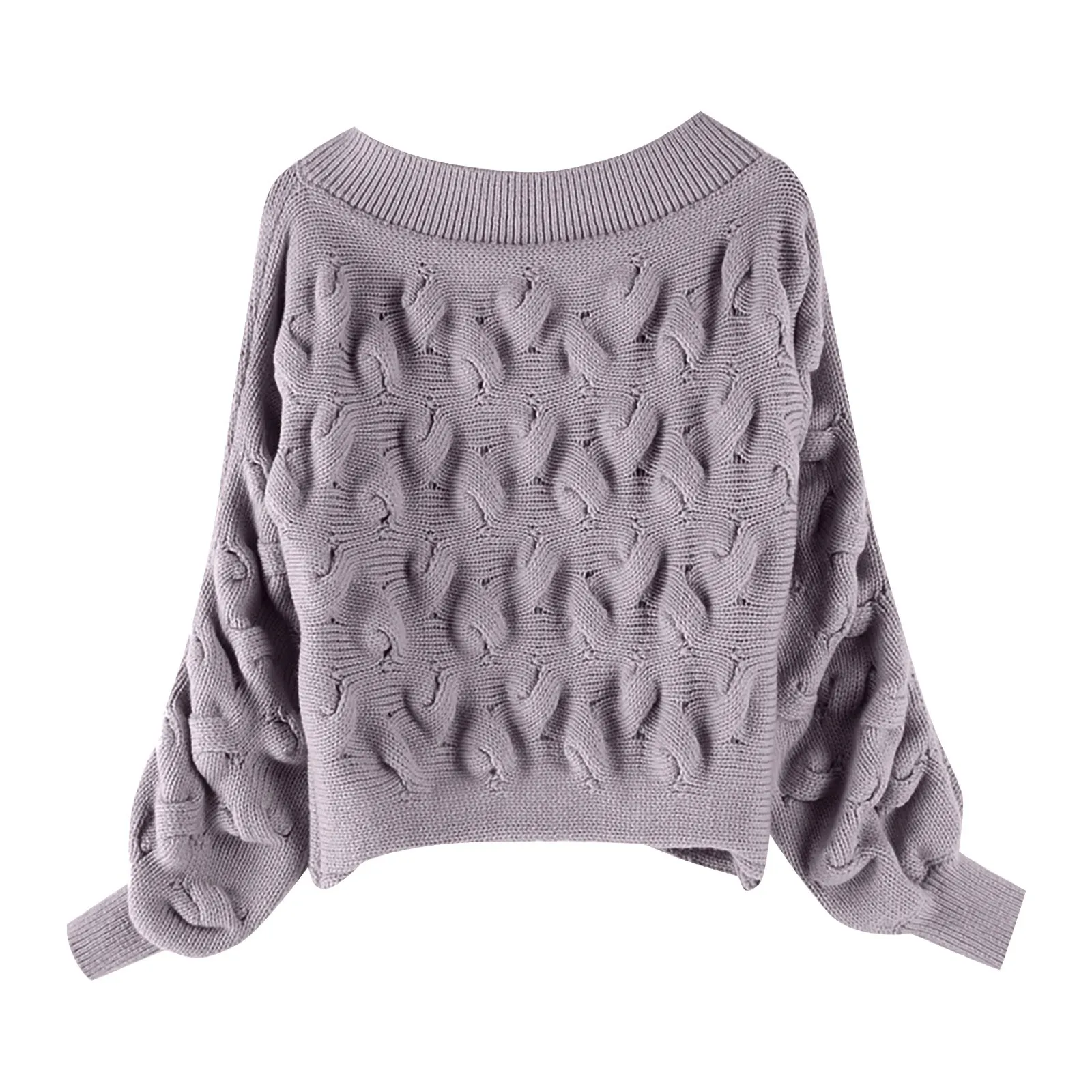 Moterų Vienos Pečių nuo Peties Pintas Tuščiaviduriai Rankovėmis Megztinis Megztinis Didelio Aukščio Susagstomi megztiniai
