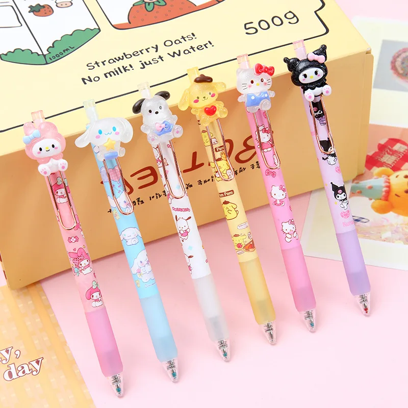Sanrio Kawaii Hello Kitty Mano Melodija Naujas Dervos Pleistras Paspauskite Pen Metalinis Tušinukas Įrašą Neutralus Teptuku Klausimas Pen Office Parašą Pen