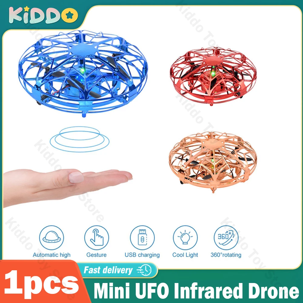 Mini UFO Drone RC Sraigtasparnis Orlaivių Žaislas Quadcopter Infraraudonųjų spindulių Vertus Jutikliai, Interaktyvios skraidančia Lėkšte RC Žaislai Atgal į Mokyklą