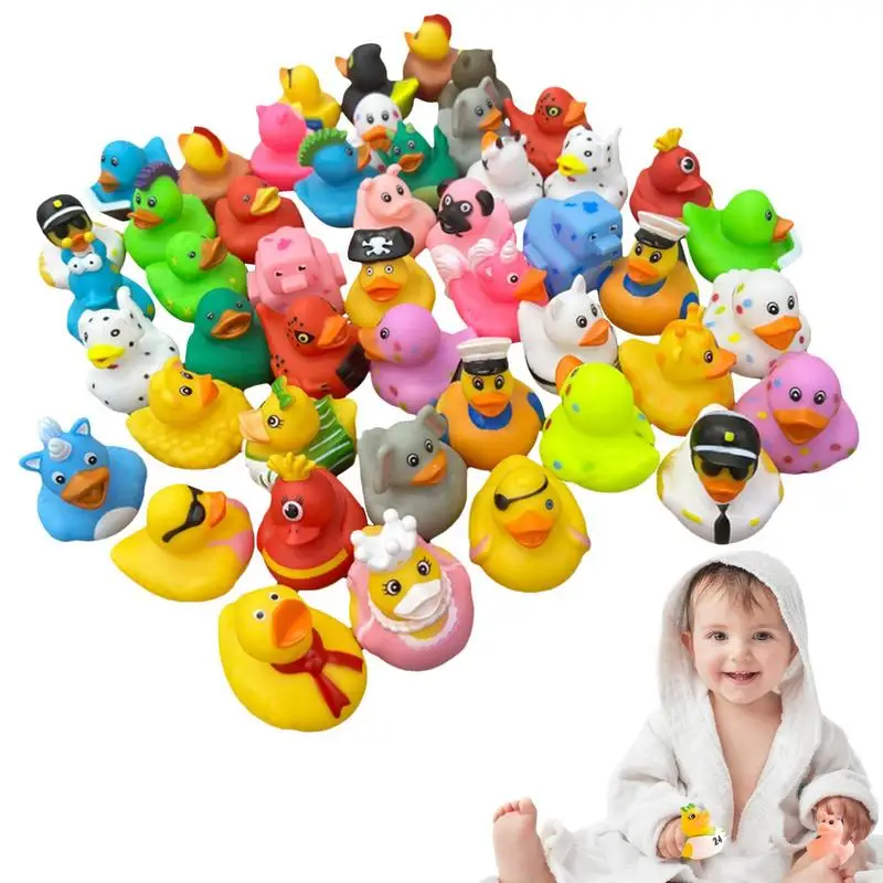 25pcs/pak Spalvotų Gumos Ducky Kūdikių Dušai, Vonios Žaislas Maža Ir Išskirtinį Vandens Žaislas Šalies Gimtadienius Džiaugtis Mišrios Pakuotės