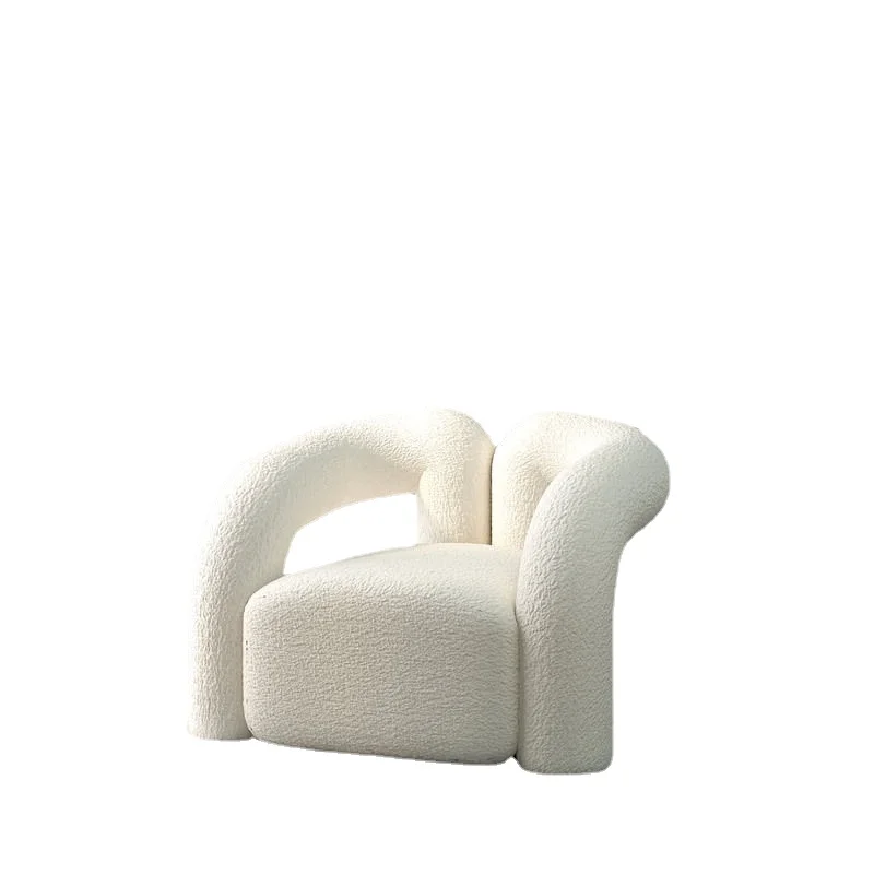 Sofa Vienos Kėdės Paprastos Šiuolaikinės Šiaurės Šalių Ėriukų Aksomo Kambarį Dizaineris Balta Laisvalaikio Kėdė, Fotelis