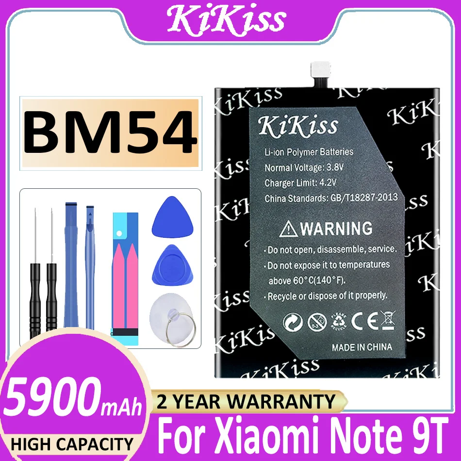 Originalus KiKiss Baterija BM54 BM BM 54-54 5900mAh Už Xiaomi Pastaba 9T Note9T MTK 800U Baterijos