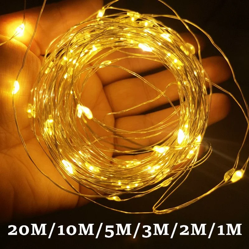 Sodo Atostogų Šviesos 10M Varinės Vielos Šviesos diodų (LED) Žvaigždėtą String Pasakų Šviesos Lauko Kalėdų Girliandą Vestuves Apdaila