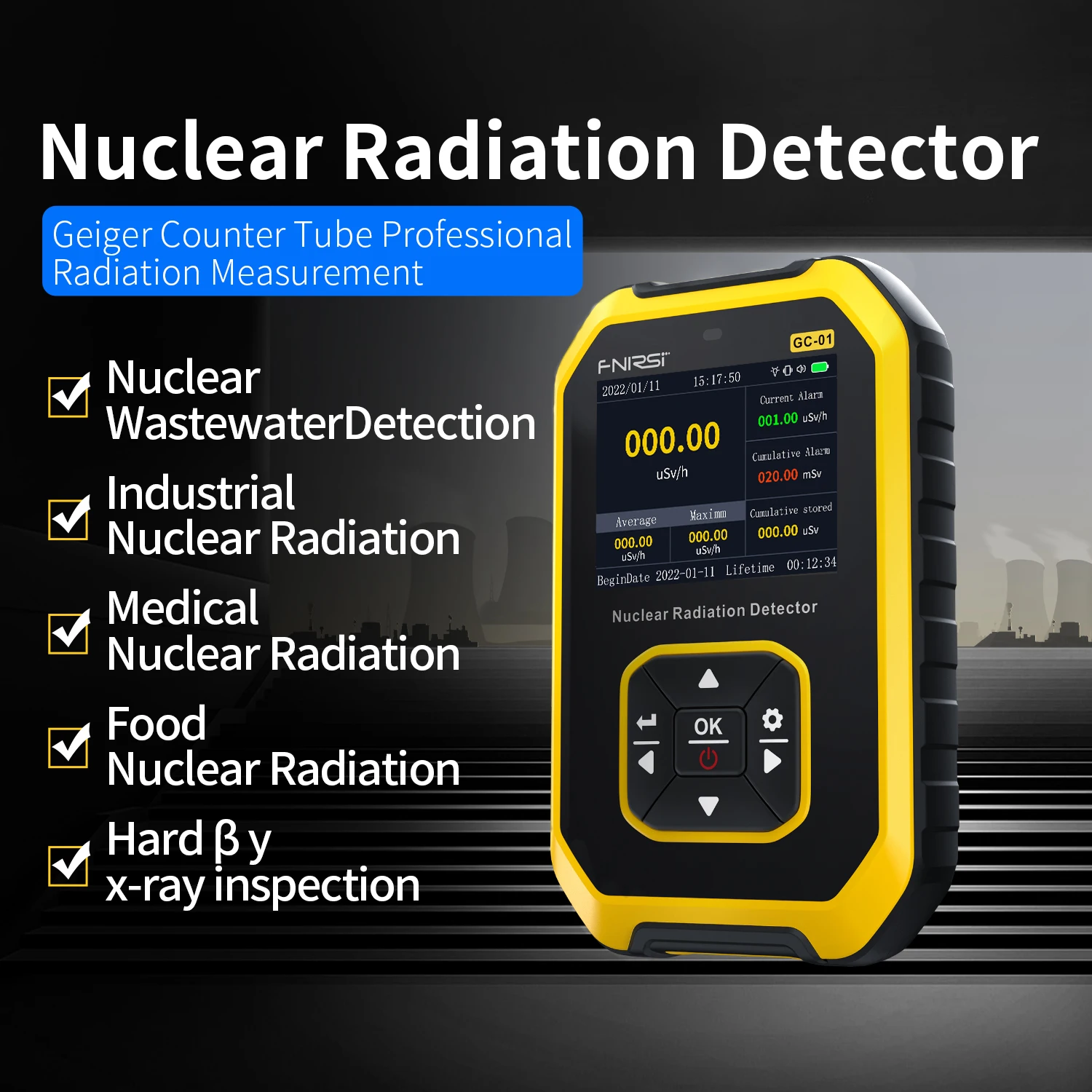 GC01 Geigerio Skaitiklis, Radiacijos Detektorių Profesionalių Marmuro Spinduliuotės Jonizacijos Asmens Dozės Signalizacijos Radioaktyviųjų Testeris