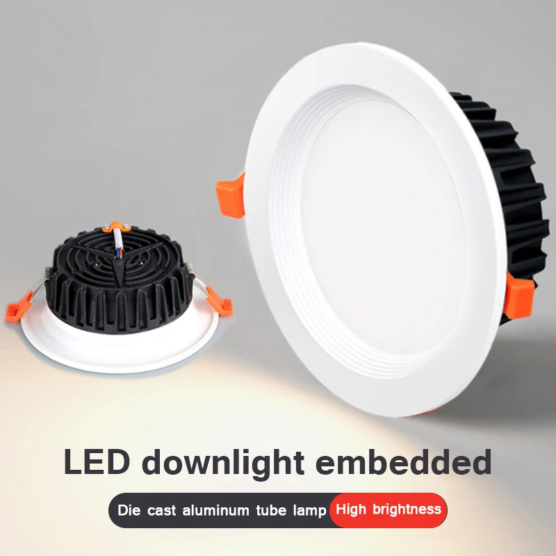 LED Downlight Embedded Lubų Lempa Pritemdomi 7W 10W 12W 15W Dėmesio Aliuminio Prožektorius Patalpų Miegamojo Kambarį Apšvietimas