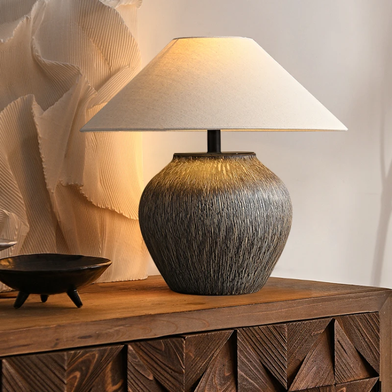 Molio puodą stalo lempa, Japonų stiliaus gyvenamasis kambarys, miegamasis, dizaineris lempos, B&B hotel apdailos stalo lempa