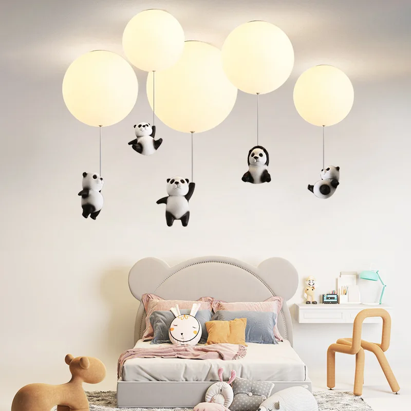 Kūrybos Panda LED Šviestuvai: Balionas, dega Mielas Kūdikis Vaikų Miegamasis - Dizaineris Pakabukas Kabo Apšvietimas Gyvenimo Din